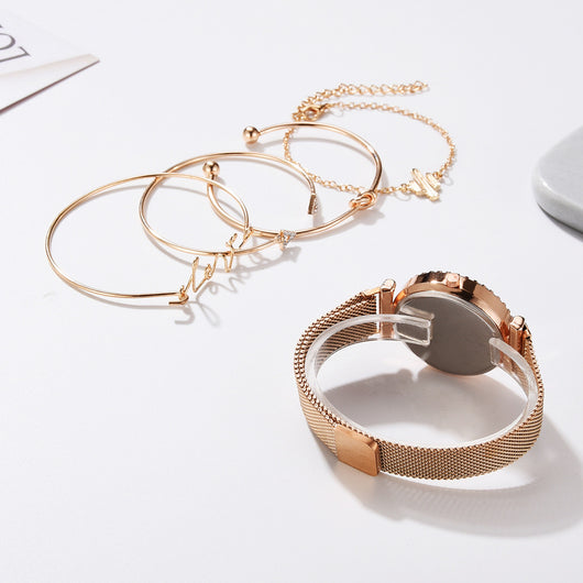 Reloj de Pulsera Mujer Cielo Estrellado con Cierre Magnético - Pulsera Fashion con Números Romanos - Image 3