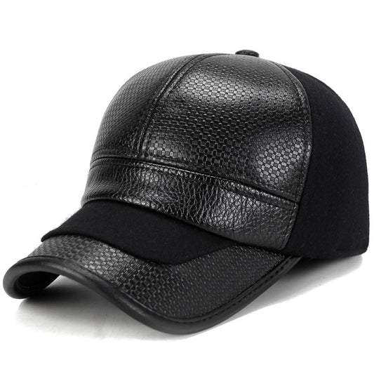 Gorra de Béisbol en Cuero PU Acolchada y Térmica para Hombre