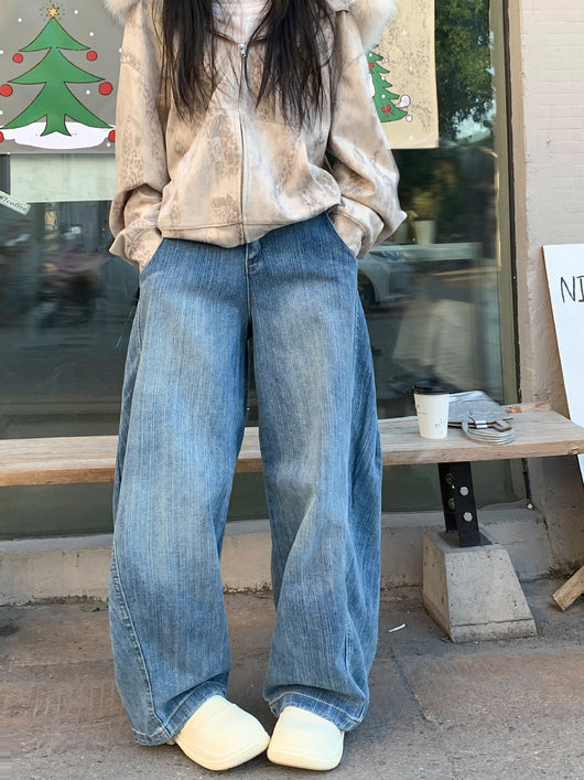 Jeans Machete Desgastados Lavados para Mujer Corte Holgado Tendencia - Image 12