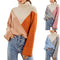 Suéter Cuello Alto con Costuras Combinadas
