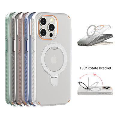 Funda Magnética Transparente con Soporte y Carga Inalámbrica Compatible con MagSafe