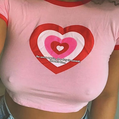 Playera Estampada Mori Girl Love de Algodón - Manga Corta para Mujer - Image 2