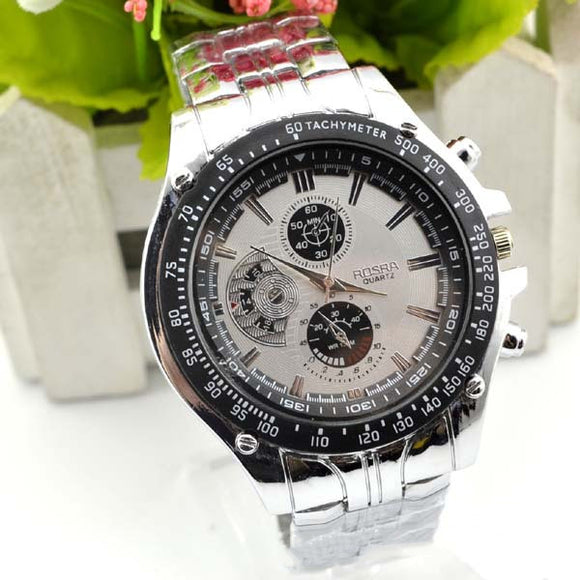 Men's Stainless Steel Watch with Calendar and Luminous Dial