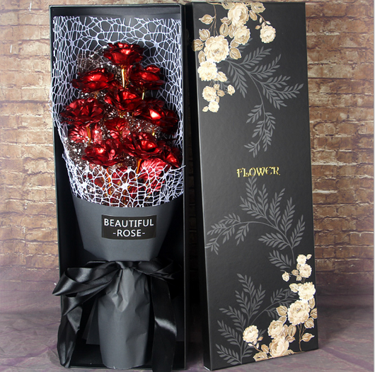 Rosa Dorada 24K con Lámina de Oro - Ramo de Rosas Eternas para Matrimonio y Aniversario - Image 8