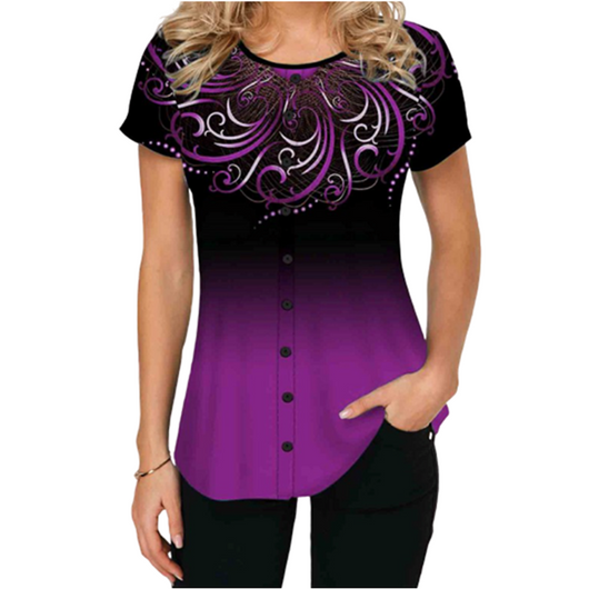 Playera Casual de Degradado de Manga Corta - Image 8