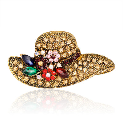 Broche Vintage Oro Antiguo con Diamante Diseño Sol - Image 4