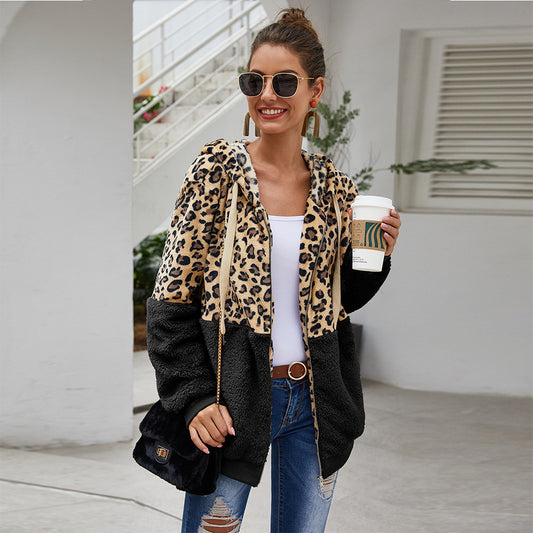 Abrigo con Parches de Leopardo