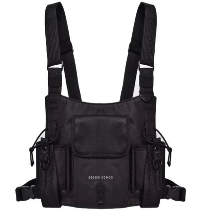 Chaleco Táctico Hip Hop Multiusos con Bolsa de Pecho - Verde Fluorescente - Image 10