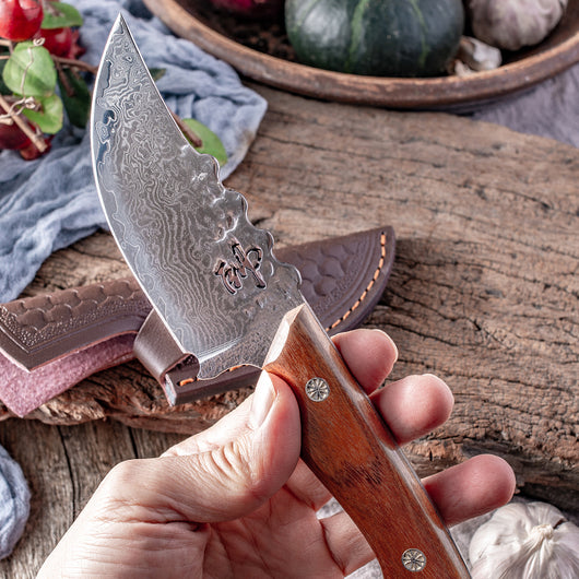 Cuchillo Damasco Premium con Funda de Cuero - Corte Profesional para Carnes y Frutas - Image 20