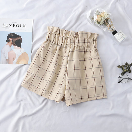 Shorts de Cintura Alta Tartán con Tirantes Floral - Image 2