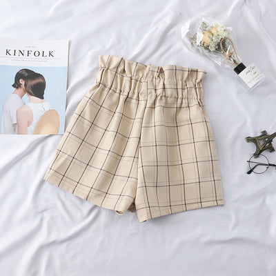 Shorts de Cintura Alta Tartán con Tirantes Floral - Image 2