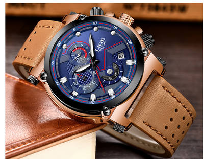 Reloj de Cuero Marrón Automático Resistente al Agua - Image 4