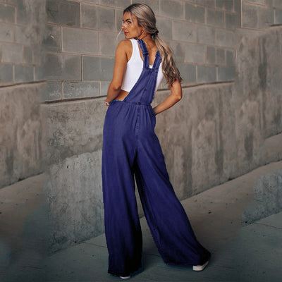 Jumpsuit Ancho de Pierna para Mujer - Comodidad Vacacional de Verano - Image 6