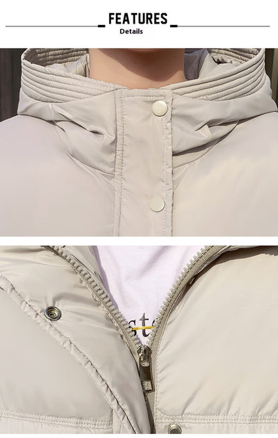 Chaqueta Corta Acolchada con Capucha para Mujer - Estilo Casual - Image 18