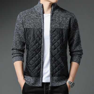 Cardigan Tejido de Invierno para Hombre con Cuello Tipo Mao - Image 10