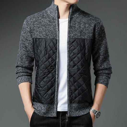 Cardigan Tejido de Invierno para Hombre con Cuello Tipo Mao - Image 10