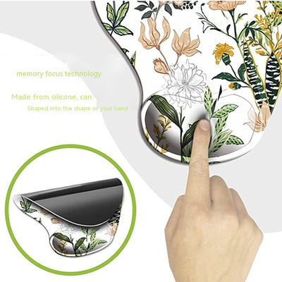 Set Completo Muñequera Ergonómica, Tapete para Teclado y Mouse con Diseño Floral - Image 3