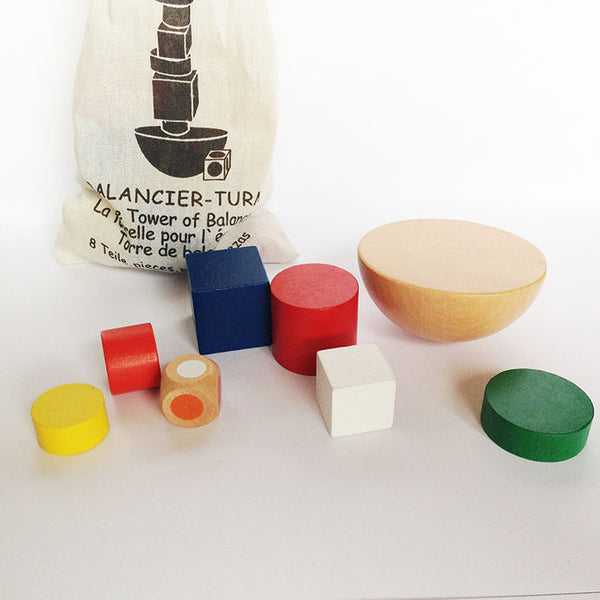 Juego de Equilibrio Hemisférico con Puzzle de Madera y Bolsa de Tela