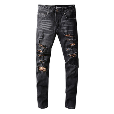 Jeans Rotos con Parches de Moda para Hombre - Image 8
