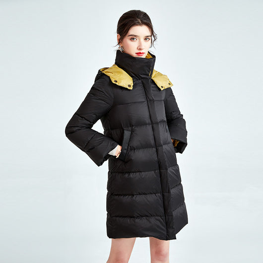 Chaqueta de Plumas de Pato Blanco con Cuello Alto - Image 2