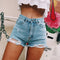 Shorts de Mezclilla Rotos Estilo Retro Clásico para Mujer
