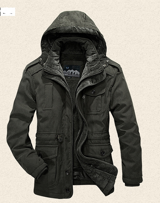 Chaqueta de Invierno para Hombre en Lana Gruesa - Reversible con Capucha Desmontable - Image 9