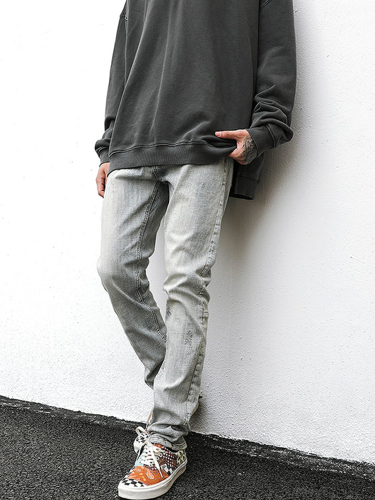 Jeans Slim Fit Desgastados con Efecto Vintage Amarillento - Image 8