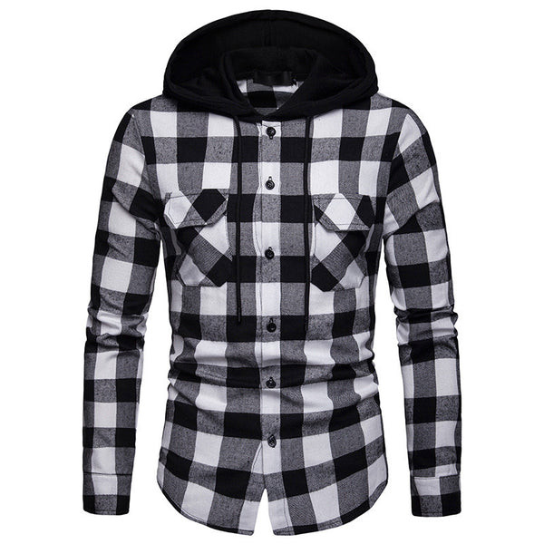 Sudadera Casual a Cuadros con Capucha y Mangas Largas para Primavera y Otoño - Image 11