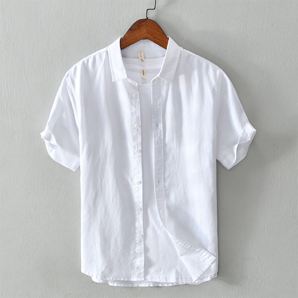 Camisa de Lino NEVIO con Mangas Enrolladas - Comodidad y Estilo