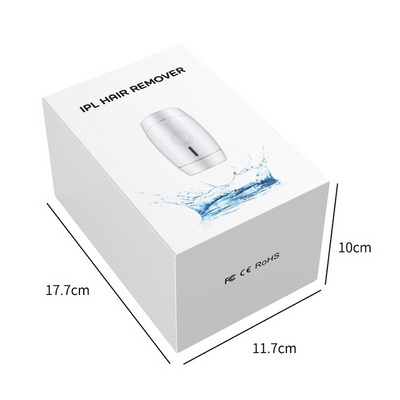 White home laser hair removal instrument with a sleek design, featuring a circular control button and red indicator lights. - Image 8