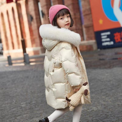 Abrigo Acolchado Talla Grande para Niña con Cuello de Lana - Invierno Cálido - Image 3