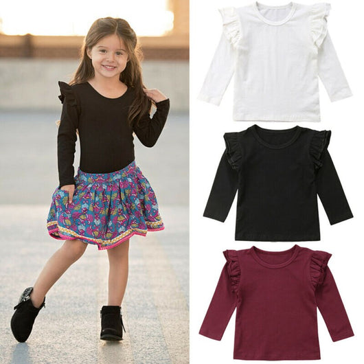 Playera de Algodón para Niña con Manga Corta