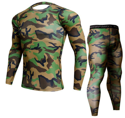 Conjunto Deportivo Ajustado de Manga Larga Secado Rápido para Hombre