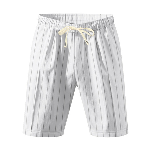 Shorts de Lino Holgados Transpirables Estilo Americano para Playa - Image 38