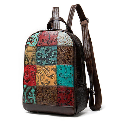 Mochila de Cuero Auténtico Estilo Nacional para Mujer - Image 7