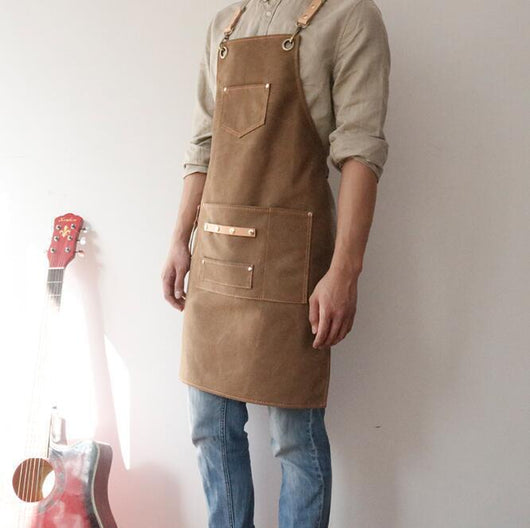 Delantal de Trabajo Vintage Lona y Cuero - Estilo Artesanal - Image 4