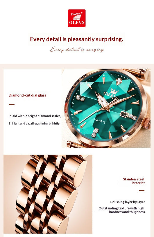 Reloj de Cuarzo para Mujer Diseño Geométrico Rombo - Image 15