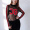 Body Transparente Mesh de Manga Larga - Diseño Rayado Otoño Invierno