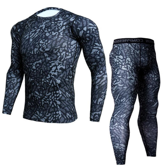 Conjunto Deportivo Ajustado de Manga Larga Secado Rápido para Hombre - Image 12