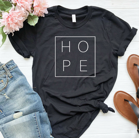 Playera Básica Hope de Algodón - Unisex, Cuello Redondo, Corte Relajado - Image 4