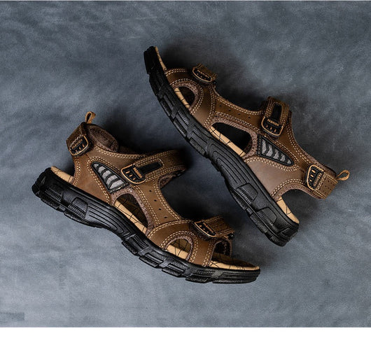 Sandalias de Cuero Retro para Hombre - Estilo Casual Outdoor - Image 15