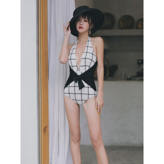 Traje de Baño Retro Ajustado de Una Pieza - Image 4