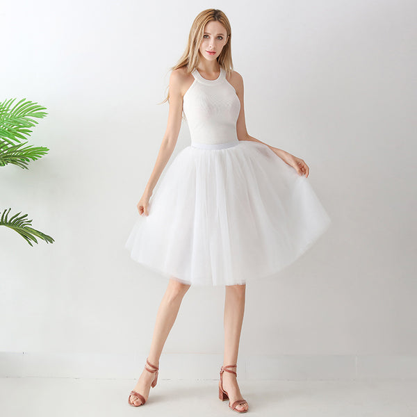 Falda Plisada de Tul con Vuelo - Falda A-Línea Elegante para Mujer