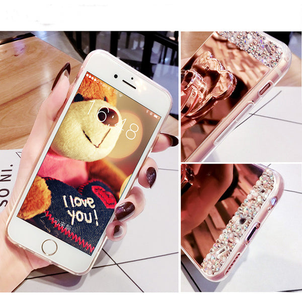 Funda de Silicona con Espejo y Soporte para iPhone 11