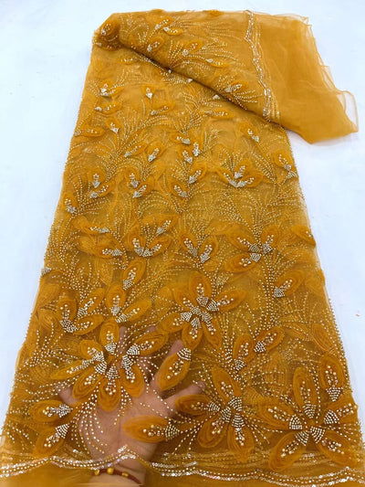 Vestido de Fiesta Elegante con Encaje Bordado y Flores de Cinta - Image 4