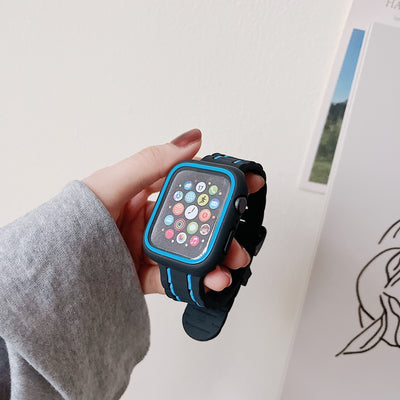 Set de Correas de Silicona para Apple Watch 7, SE y 8 con Funda Protectora - Image 16