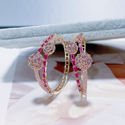 Aretes Geométricos Esféricos con Circonita Incrustada - Diseño Europeo Moderno - Image 7