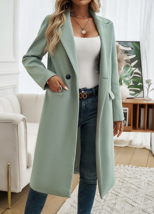 Abrigo Elegante con Cuello Solapa para Mujer Ejecutiva - Image 30