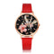 Reloj de Pulsera Lvpai para Mujer en Oro Rosa con Diseño Floral y Correa de Cuero