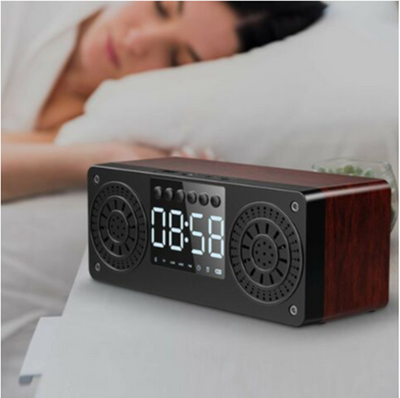 Reloj Parlante Bluetooth de Madera con Subwoofer Retro - Image 3